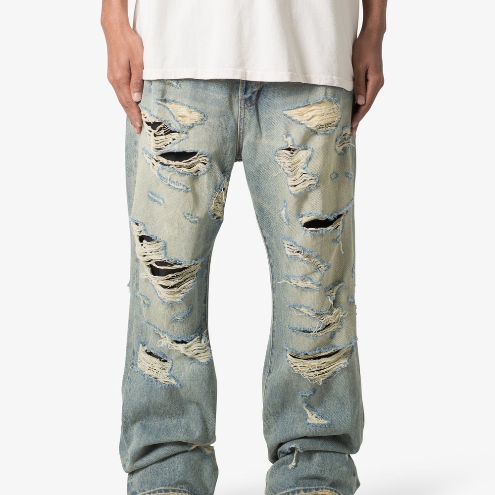 mnml Ultra Baggy Distressed Denim - Vintage Blue Size 34Vintage Blue / 34